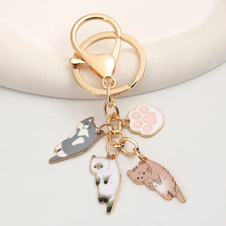 Kawaii Cat Pet Paw Keyring 3 Cats n Paw Accessories by The Kawaii Shoppu | The Kawaii Shoppu