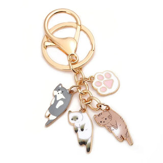 Kawaii Cat Pet Paw Keyring 3 Cats n Paw Accessories by The Kawaii Shoppu | The Kawaii Shoppu