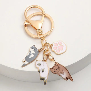 Kawaii Cat Pet Paw Keyring 3 Cats n Paw Accessories by The Kawaii Shoppu | The Kawaii Shoppu