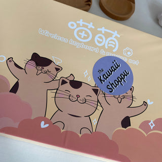 Kawaii Cat Wireless Keyboard & Mouse Set Keyboard The Kawaii Shoppu