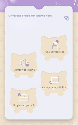 Kawaii Cat Wireless Keyboard & Mouse Set Keyboard The Kawaii Shoppu