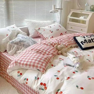 Kawaii Cherry Korean INS Duvet Cover Set Cherry set by The Kawaii Shoppu | The Kawaii Shoppu