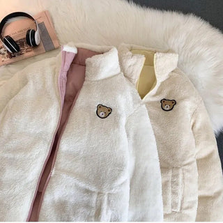 Kawaii Double Sided Cute Love Bear Winter Puffer Jacket Clothing and Accessories by The Kawaii Shoppu | The Kawaii Shoppu