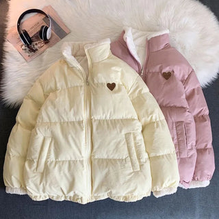 Kawaii Double Sided Cute Love Bear Winter Puffer Jacket Clothing and Accessories by The Kawaii Shoppu | The Kawaii Shoppu