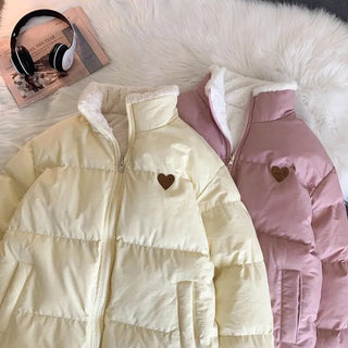 Kawaii Double Sided Cute Love Bear Winter Puffer Jacket Clothing and Accessories by The Kawaii Shoppu | The Kawaii Shoppu
