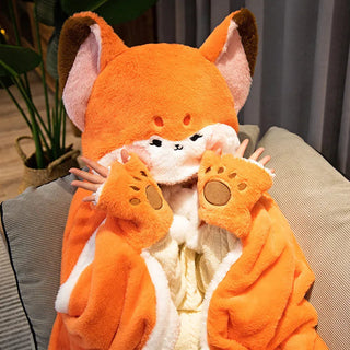 Kawaii Fox Plush Hoodie Blanket Robe Clothing and Accessories by The Kawaii Shoppu | The Kawaii Shoppu