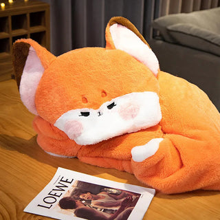 Kawaii Fox Plush Hoodie Blanket Robe Clothing and Accessories by The Kawaii Shoppu | The Kawaii Shoppu
