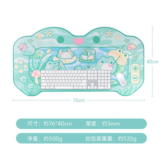 Kawaii Frog Mousepad – Large Anti-Slip Desk Mat
