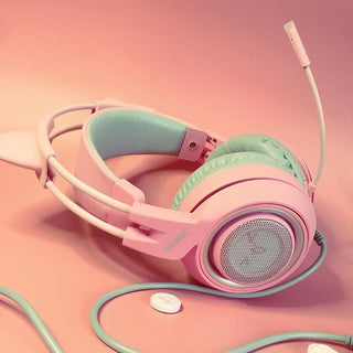 Kawaii Gaming Cat Ear Mic 3.5mm Headphones null The Kawaii Shoppu