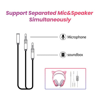 Kawaii Gaming Cat Ear Mic 3.5mm Headphones null The Kawaii Shoppu