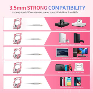 Kawaii Gaming Cat Ear Mic 3.5mm Headphones null The Kawaii Shoppu