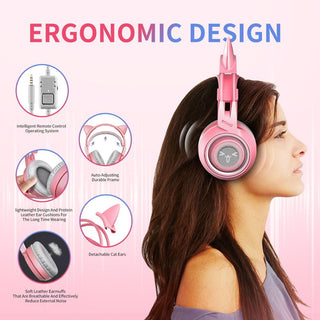 Kawaii Gaming Cat Ear Mic 3.5mm Headphones null The Kawaii Shoppu