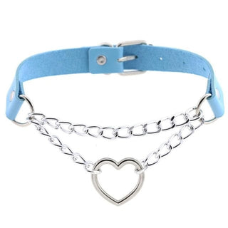 Kawaii Goth Heart Chain Choker | 16 Colours light blue null The Kawaii Shoppu