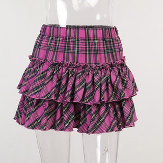 Kawaii Princess Plaid Skirt - Pink College Cutie Clothing and Accessories by The Kawaii Shoppu | The Kawaii Shoppu