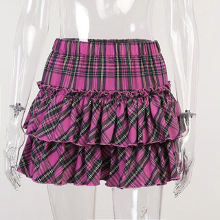 Kawaii Princess Plaid Skirt - Pink College Cutie Clothing and Accessories by The Kawaii Shoppu | The Kawaii Shoppu