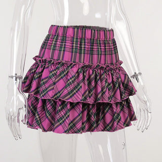Kawaii Princess Plaid Skirt - Pink College Cutie Clothing and Accessories by The Kawaii Shoppu | The Kawaii Shoppu