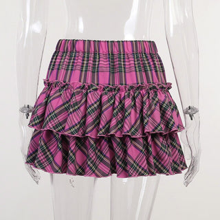 Kawaii Princess Plaid Skirt - Pink College Cutie Clothing and Accessories by The Kawaii Shoppu | The Kawaii Shoppu