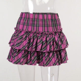 Kawaii Princess Plaid Skirt - Pink College Cutie Pink S Clothing and Accessories by The Kawaii Shoppu | The Kawaii Shoppu