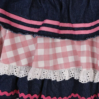 Kawaii Punk Denim Skirt – Preppy Harajuku Y2K Lace Mini Skirt