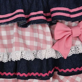 Kawaii Punk Denim Skirt – Preppy Harajuku Y2K Lace Mini Skirt