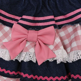 Kawaii Punk Denim Skirt – Preppy Harajuku Y2K Lace Mini Skirt