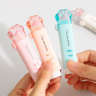 Kawaii Push-pull Design Cat Paw Portable Rubber Eraser Stationery by The Kawaii Shoppu | The Kawaii Shoppu