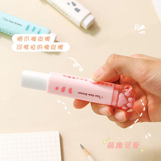 Kawaii Push-pull Design Cat Paw Portable Rubber Eraser Stationery by The Kawaii Shoppu | The Kawaii Shoppu