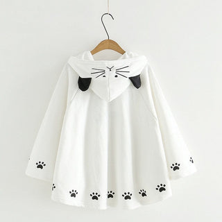 Kittie Ears Poncho Hoodie One Size Fashion The Kawaii Shoppu