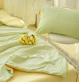KShoppu Seersucker Washed Cotton Summer Quilt Bedding by The Kawaii Shoppu | The Kawaii Shoppu