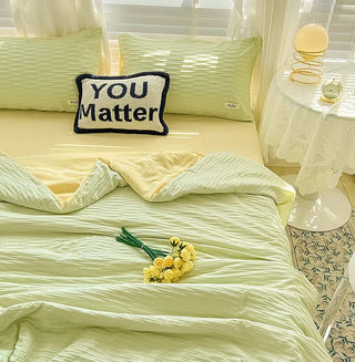 KShoppu Seersucker Washed Cotton Summer Quilt Bedding by The Kawaii Shoppu | The Kawaii Shoppu