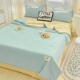 KShoppu Seersucker Washed Cotton Summer Quilt Bedding by The Kawaii Shoppu | The Kawaii Shoppu
