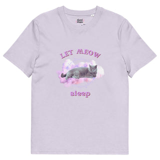 Let meow Sleep - Organic Cotton Kawaii Tee Lavender S by The Kawaii Shoppu | The Kawaii Shoppu