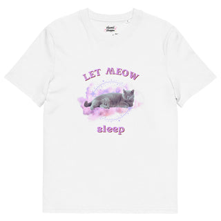 Let meow Sleep - Organic Cotton Kawaii Tee White S by The Kawaii Shoppu | The Kawaii Shoppu