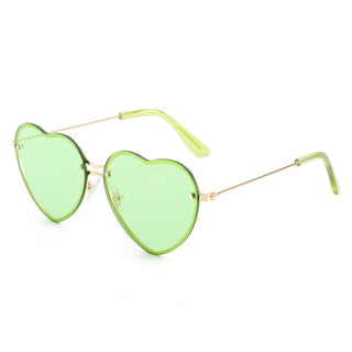 LOVE Ocean Heart Sunglasses GOLD GREEN As picture Clothing and Accessories by The Kawaii Shoppu | The Kawaii Shoppu