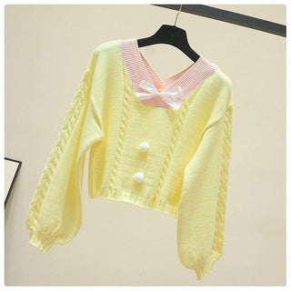 Lucy Lou Knit Crop Sweater One Size Fashion The Kawaii Shoppu