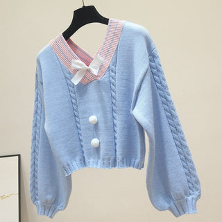 Lucy Lou Knit Crop Sweater One Size Fashion The Kawaii Shoppu