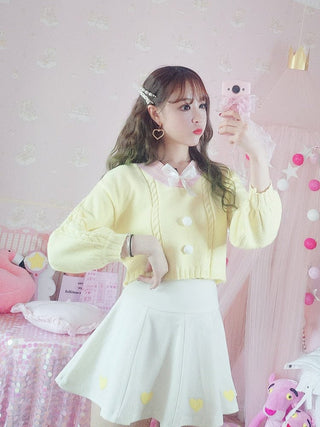Lucy Lou Knit Crop Sweater One Size Fashion The Kawaii Shoppu