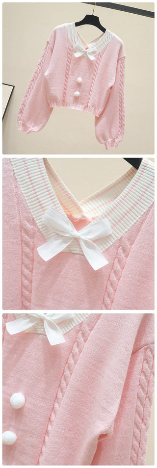 Lucy Lou Knit Crop Sweater One Size Fashion The Kawaii Shoppu