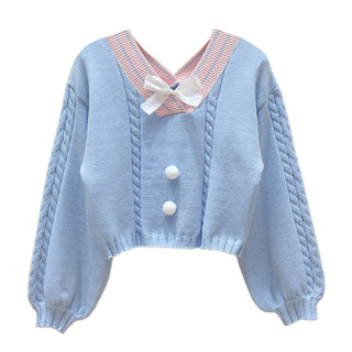 Lucy Lou Knit Crop Sweater One Size Fashion The Kawaii Shoppu