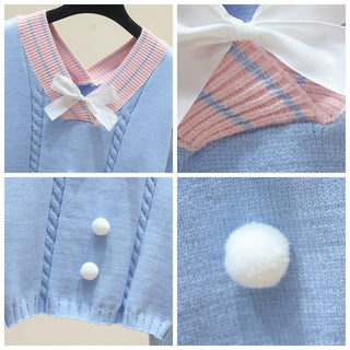 Lucy Lou Knit Crop Sweater One Size Fashion The Kawaii Shoppu