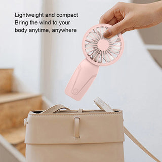 Mini USB Handheld Fan for Summer – Cute Portable Rechargeable Small Fan with 3 Speed Settings | Quiet Personal Cooling Fan for Travel, Office, School