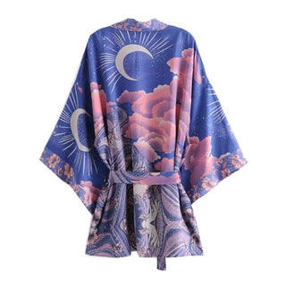 Pastel Moon Kimono Blue Fashion The Kawaii Shoppu
