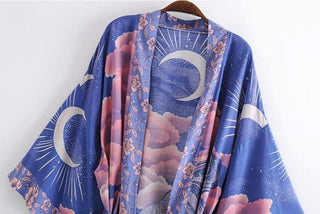 Pastel Moon Kimono Blue Fashion The Kawaii Shoppu