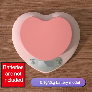 Pink Heart-Shaped Digital Kitchen Scale