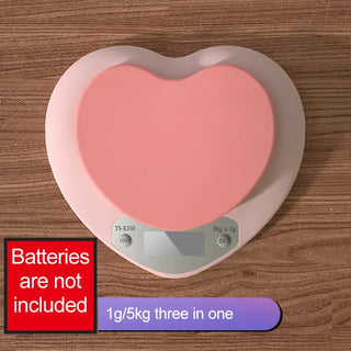 Pink Heart-Shaped Digital Kitchen Scale