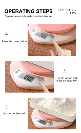 Pink Heart-Shaped Digital Kitchen Scale