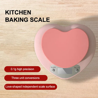 Pink Heart-Shaped Digital Kitchen Scale