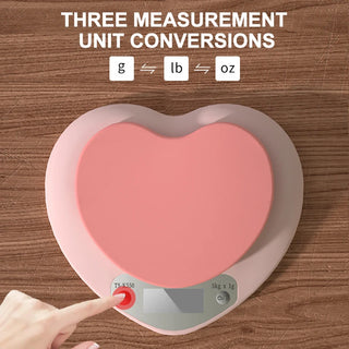 Pink Heart-Shaped Digital Kitchen Scale