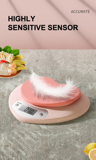 Pink Heart-Shaped Digital Kitchen Scale