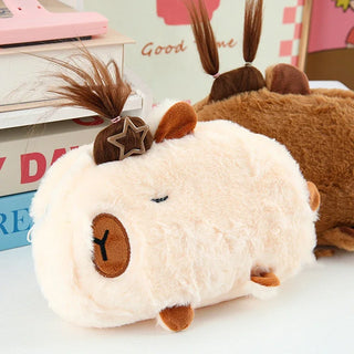 Plush Capybara Pencil Case Clutch Bag – Cute Cartoon Animal Storage Pouch for Students